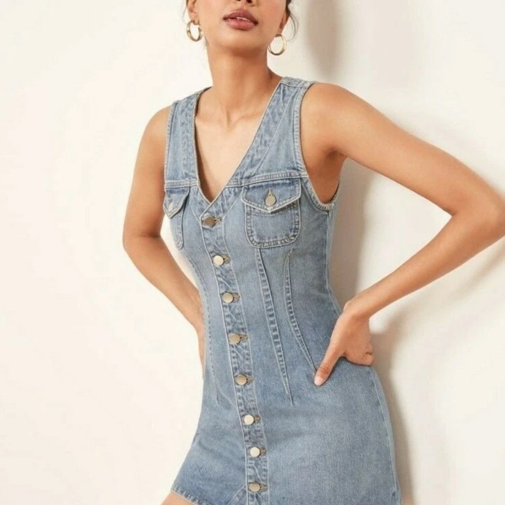 Reformation Blue Denim Mini Dress
